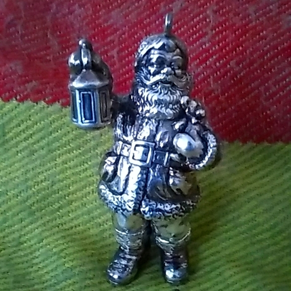 JT Inman Sterling Silver American Santa Ornament - Picture 1 of 10